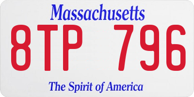 MA license plate 8TP796