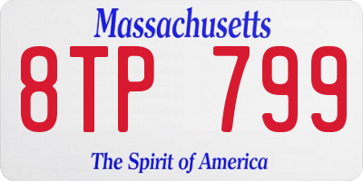 MA license plate 8TP799