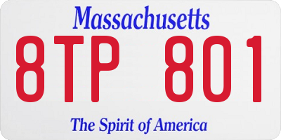 MA license plate 8TP801