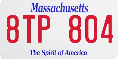 MA license plate 8TP804