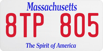 MA license plate 8TP805