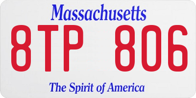 MA license plate 8TP806