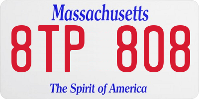 MA license plate 8TP808