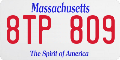 MA license plate 8TP809