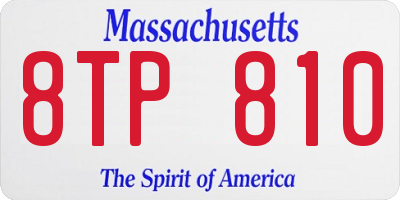 MA license plate 8TP810