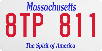 MA license plate 8TP811