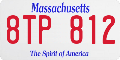 MA license plate 8TP812