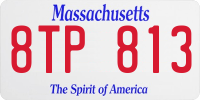 MA license plate 8TP813