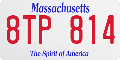 MA license plate 8TP814