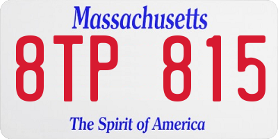MA license plate 8TP815