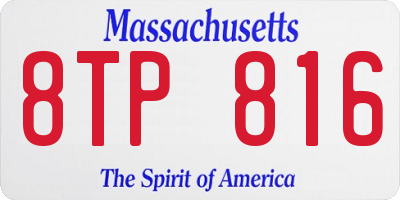 MA license plate 8TP816