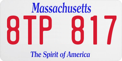 MA license plate 8TP817