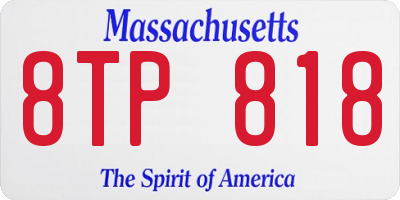 MA license plate 8TP818