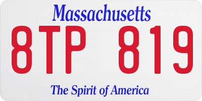 MA license plate 8TP819