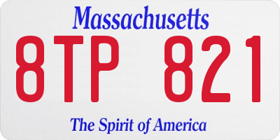 MA license plate 8TP821