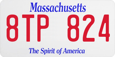 MA license plate 8TP824