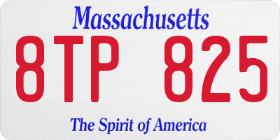 MA license plate 8TP825