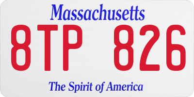 MA license plate 8TP826