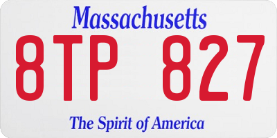 MA license plate 8TP827
