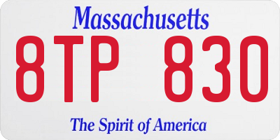 MA license plate 8TP830