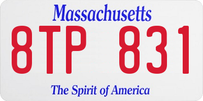 MA license plate 8TP831
