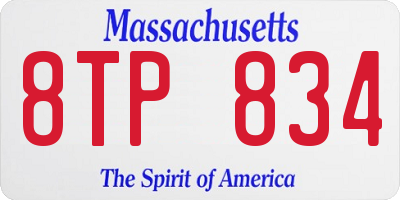 MA license plate 8TP834