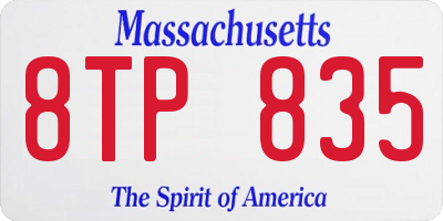 MA license plate 8TP835