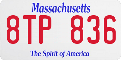 MA license plate 8TP836