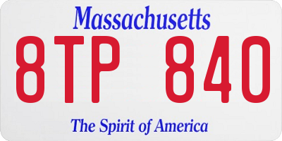 MA license plate 8TP840