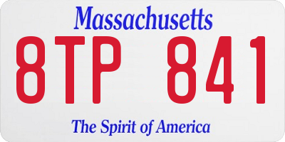 MA license plate 8TP841