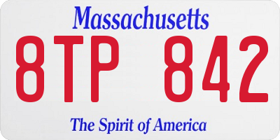 MA license plate 8TP842