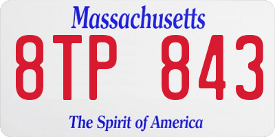 MA license plate 8TP843