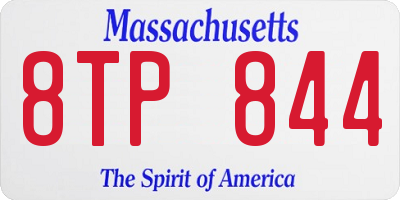 MA license plate 8TP844