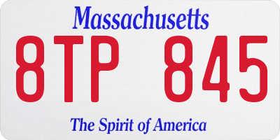 MA license plate 8TP845