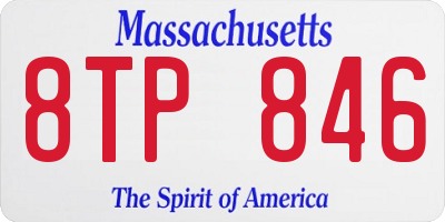 MA license plate 8TP846
