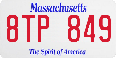 MA license plate 8TP849