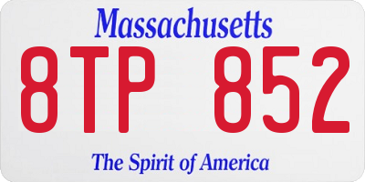 MA license plate 8TP852