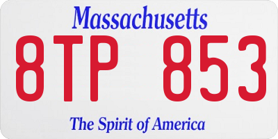 MA license plate 8TP853
