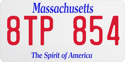 MA license plate 8TP854