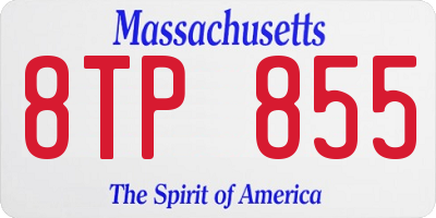 MA license plate 8TP855