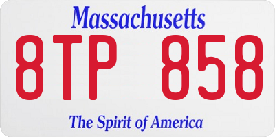 MA license plate 8TP858