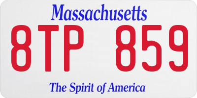 MA license plate 8TP859