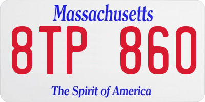 MA license plate 8TP860