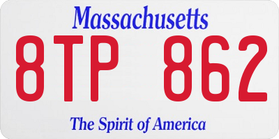 MA license plate 8TP862