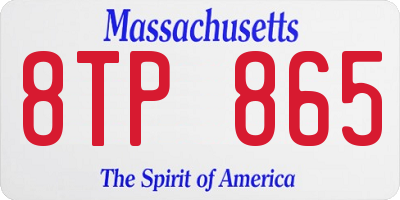 MA license plate 8TP865