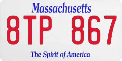 MA license plate 8TP867