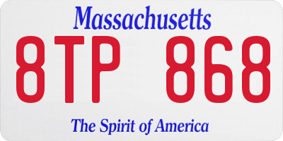 MA license plate 8TP868