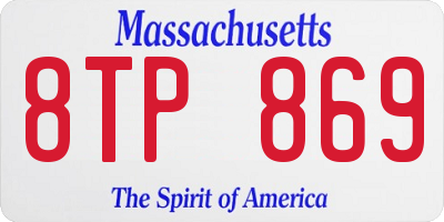 MA license plate 8TP869