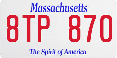 MA license plate 8TP870