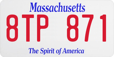 MA license plate 8TP871